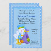 Stork Baby Shower Einladung (Vorne/Hinten)