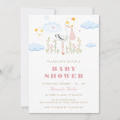 Stork Baby Shower Einladung (Vorderseite)