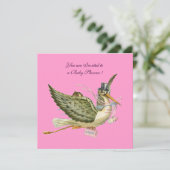 STORK BABY SHOWER EINLADUNG (Stehend Vorderseite)