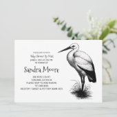 Stork Baby Shower Einladung (Stehend Vorderseite)
