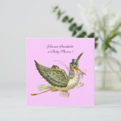 STORK BABY SHOWER EINLADUNG (Stehend Vorderseite)