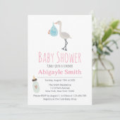 Stork Baby Shower Einladung - Es ist ein Junge (Stehend Vorderseite)