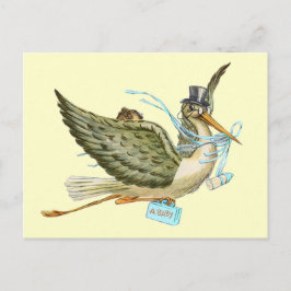 STORK BABY SHOWER EINLADUNGSPOSTKARTE