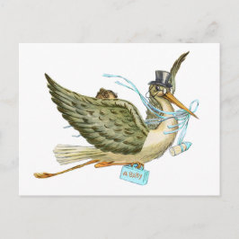 STORK BABY SHOWER EINLADUNGSPOSTKARTE