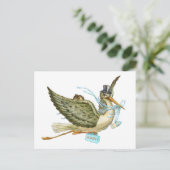 STORK BABY SHOWER EINLADUNGSPOSTKARTE (Stehend Vorderseite)