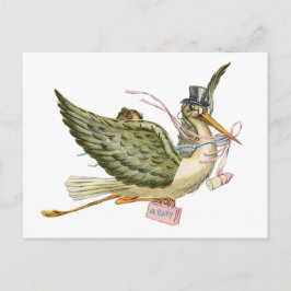 STORK BABY SHOWER EINLADUNGSPOSTKARTE