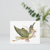 STORK BABY SHOWER EINLADUNGSPOSTKARTE (Stehend Vorderseite)