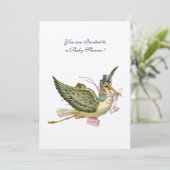 STORK BABY SHOWER , Filzpapier Einladung (Stehend Vorderseite)