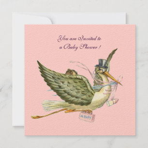 STORK BABY SHOWER , Filzpapier Einladung
