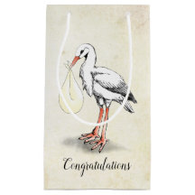 Stork Baby Shower GIft Bag (neutral)