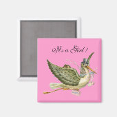 STORK BABY SHOWER MAGNET (Vorderseite/Rückseite)