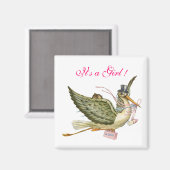 STORK BABY SHOWER MAGNET (Vorderseite/Rückseite)