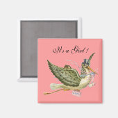 STORK BABY SHOWER MAGNET (Vorderseite/Rückseite)