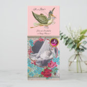 STORK BABY SHOWER MONOGRAM FOTOVORLAGE EINLADUNG (Stehend Vorderseite)