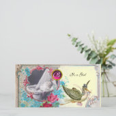 STORK BABY SHOWER MONOGRAM, ruby, creme Ankündigung (Stehend Vorderseite)