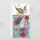 STORK BABY SHOWER MONOGRAM ,ruby-white Ankündigung (Vorderseite)