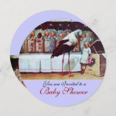 STORK BABY SHOWER New Babies Blue Einladung (Vorne/Hinten)