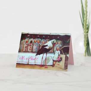 STORK BABY SHOWER New Babies Pink Einladung