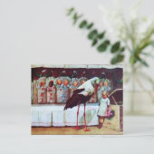 STORK BABY SHOWER New Babys Einladungspostkarte (Stehend Vorderseite)