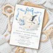 Stork Baby Shower Ribbon Bow Sonderlieferung Einladung