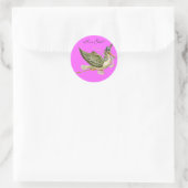 STORK BABY SHOWER RUNDER AUFKLEBER (Tasche)