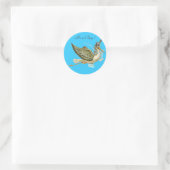 STORK BABY SHOWER RUNDER AUFKLEBER (Tasche)