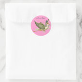 STORK BABY SHOWER RUNDER AUFKLEBER (Tasche)