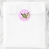 STORK BABY SHOWER RUNDER AUFKLEBER (Tasche)
