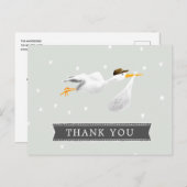 Stork Baby Shower Vielen Dank Postkarte (Vorne/Hinten)