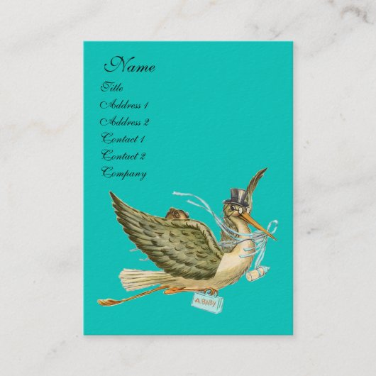 STORK BABY SHOWER VISITENKARTE (Vorderseite)