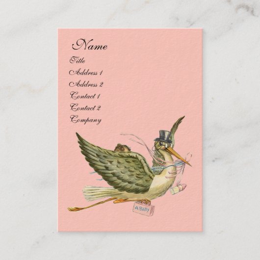 STORK BABY SHOWER VISITENKARTE (Vorderseite)