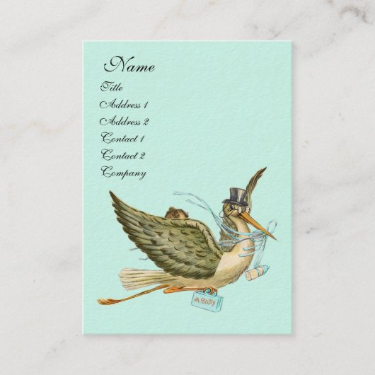 STORK BABY SHOWER VISITENKARTE (Vorderseite)