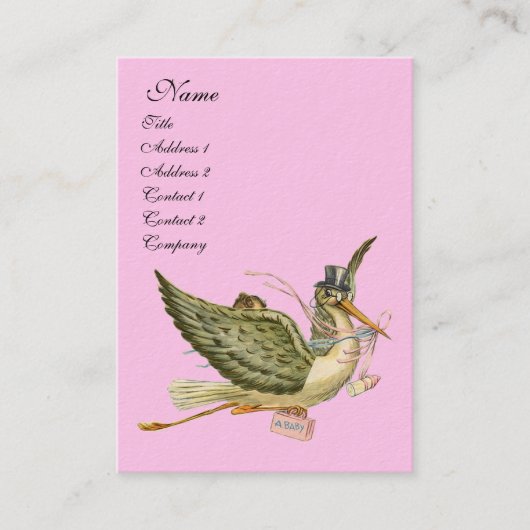 STORK BABY SHOWER VISITENKARTE (Vorderseite)