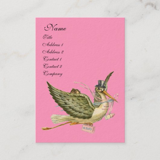 STORK BABY SHOWER VISITENKARTE (Vorderseite)