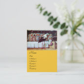 STORK BABY SHOWGelb Visitenkarte (Stehend Vorderseite)