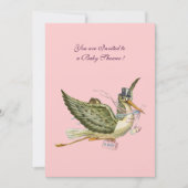 STORK BABY SHOWY, gold-metallisch Einladung (Vorderseite)