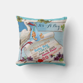 STORK, BABY UND KLEEBLATTS Blumenjungen Babystatte Kissen