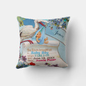 STORK, BABY UND KLEEBLATTS Blumenjungen Babystatte Kissen (Rückseite)