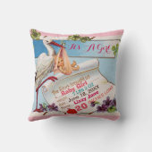 STORK, BABY UND KLEEBLATTS Blumenmädchen Babysäcke Kissen (Rückseite)