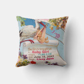 STORK, BABY UND KLEEBLATTS Blumenmädchen Babysäcke Kissen (Rückseite)