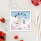 Stork Bird Es ist eine Baby-Dusche Serviette (Beispiel)