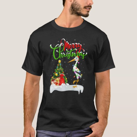 Stork Bird Xmas Decoration Santa Stork Christmas T-Shirt (Vorderseite)