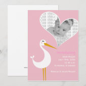 Stork Birth Ankündigung (Vorne/Hinten)