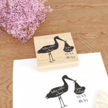 Stork Birth Announcement Rubber Briefmarke