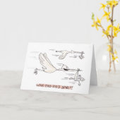 Stork (Birthday Card) Karte (Gelbe Blume)