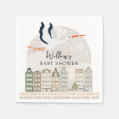 Stork Boho Baby Shower Baby Sprinkle Décor Serviette (Vorderseite)