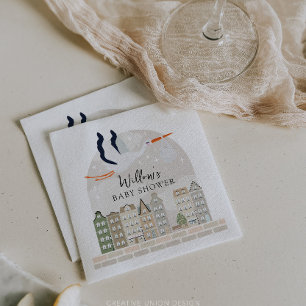 Stork Boho Baby Shower Baby Sprinkle Décor Serviette