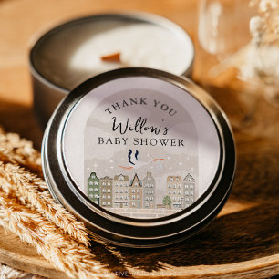 Stork Boho Baby Shower Sprinkle Danke Runder Aufkleber