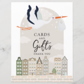 Stork Boho Babydusche Decke Karten und Geschenke Z (Vorderseite)