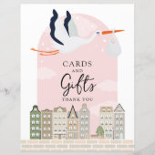 Stork Boho Babydusche Decke Karten und Geschenke Z (Vorderseite)